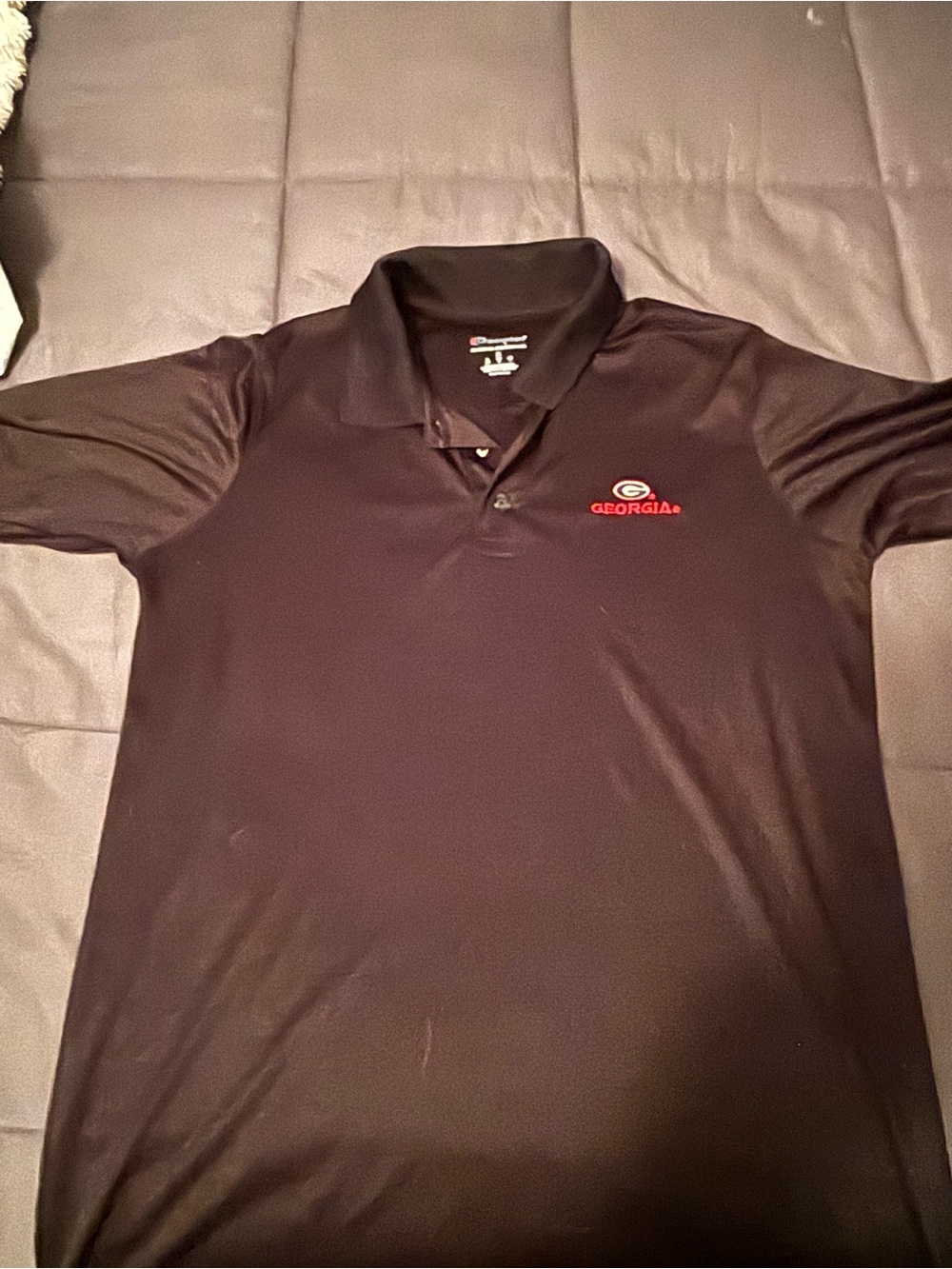 Champion Black Polo with Red Georgia Logo